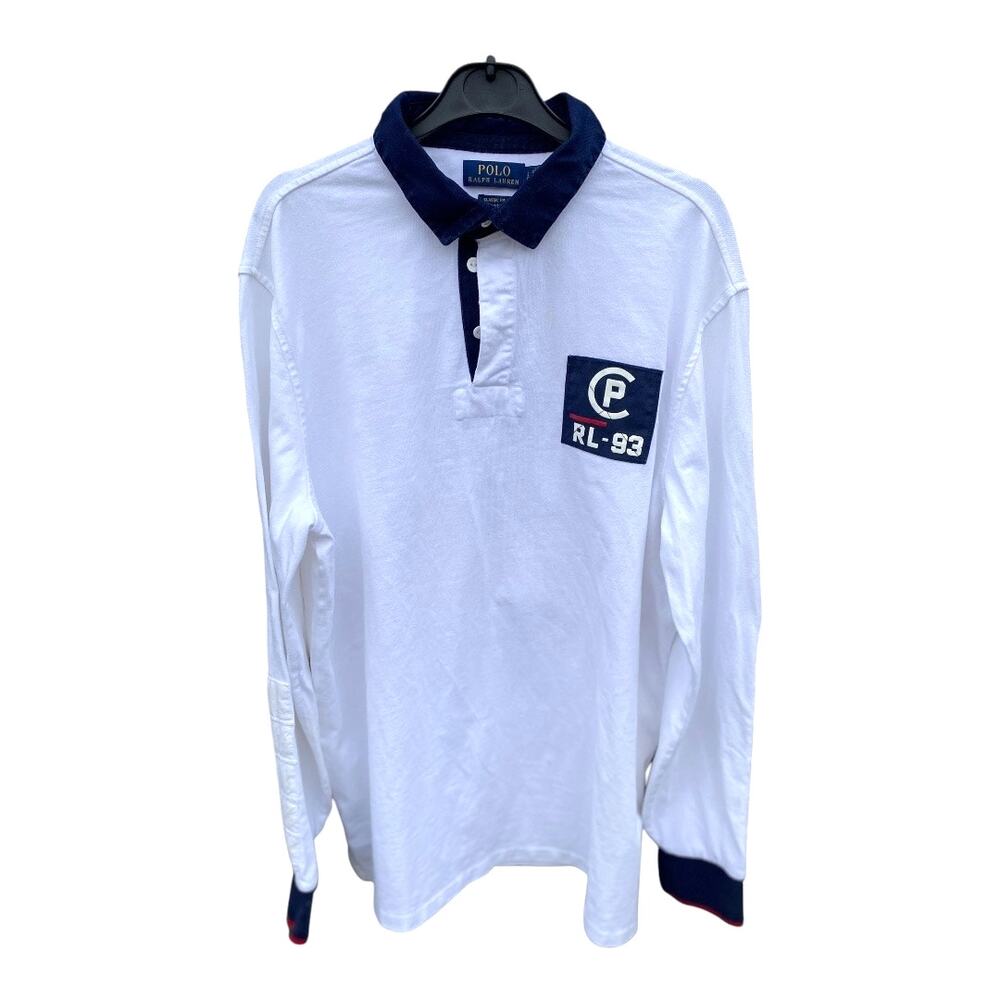 Polo Ralph Lauren Vintage CP RL 93 Rugby Sailing White Long Sleeve Size L Shirt